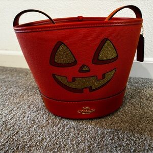 Coach Vibrant Red Bucket Bag